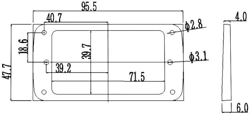 guyker Metal Flat Humbucker Cover, Pickup Mounting Ring Set - Bridge Neck Pickups Frame Replacement Part for Electric Guitar or Precision Bass(2PCS, PR005 black) - Image 4
